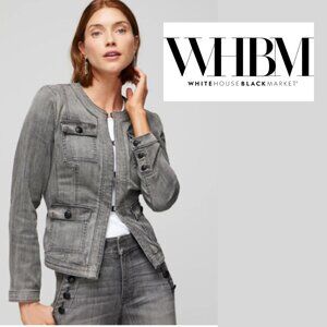 NWT White House Black Market Stylist Grey Denim Jacket (SIze 4)